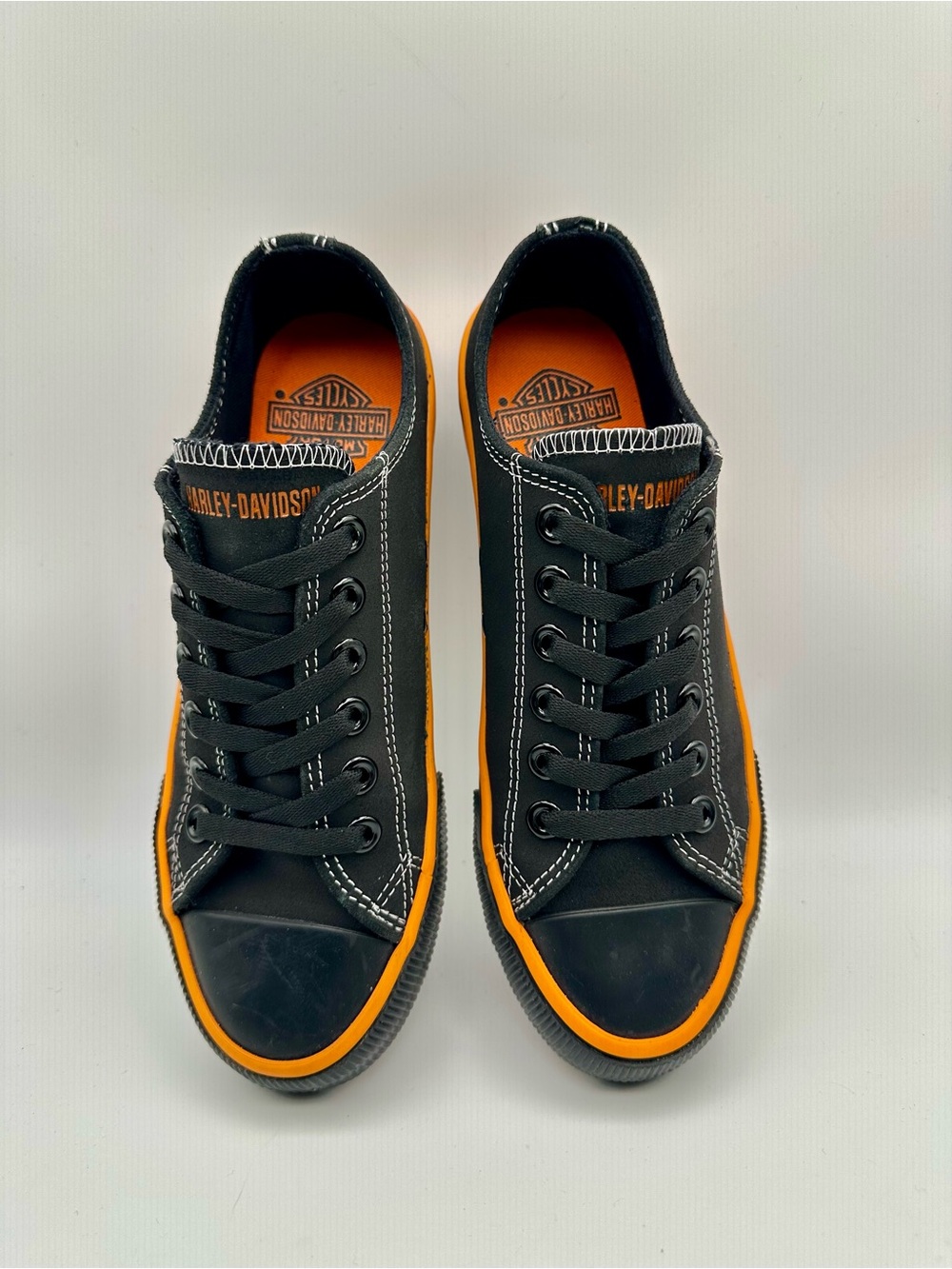 Harley-Davidson Black & Orange Sneakers Size 7.5